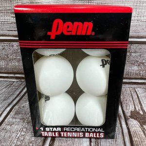 PENN 6-PK 40mm TABLE TENNIS BALLS White PING PONG 1-Star Recreational Official
